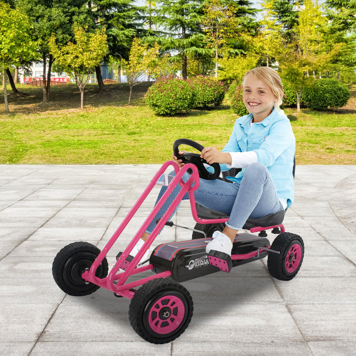 hauck Lightning Pedal Ride On Go Kart Toys for Boys and Girls, Pink (Used)