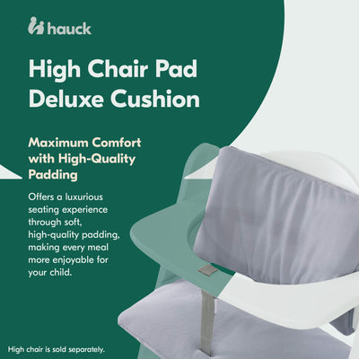 hauck High Chair Deluxe Cushion for Alpha+ & Beta+ Wooden Highchair, Grey (Used) - VMInnovations