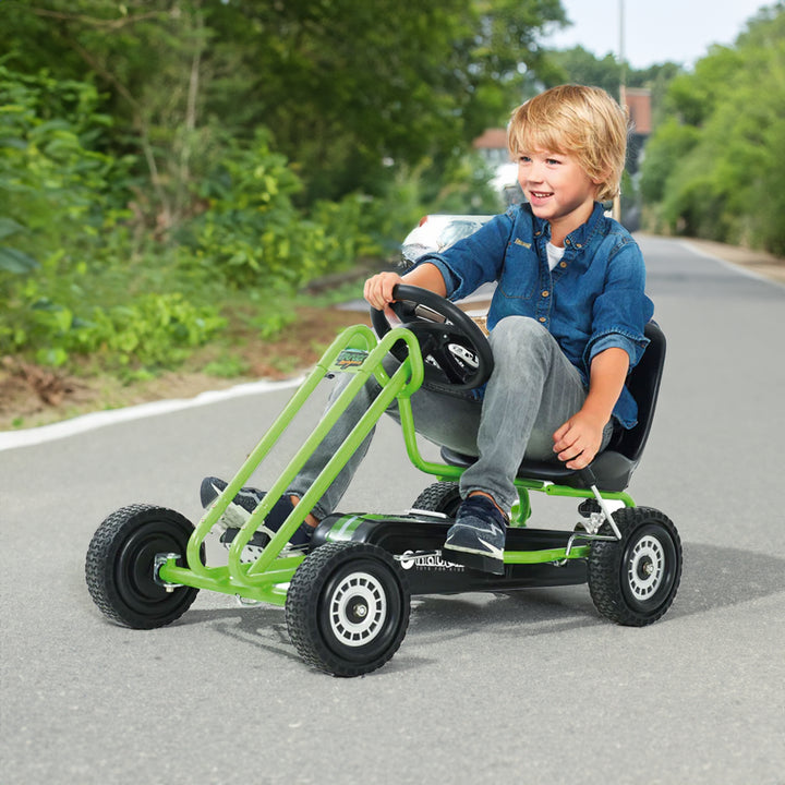 hauck Lightning Ergonomic Pedal Ride On Go Kart Toys for Boys and Girls, Green