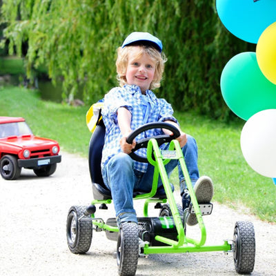 hauck Ergonomic Pedal Ride On Go Kart Toys for Boys and Girls, Green (Used) - VMInnovations