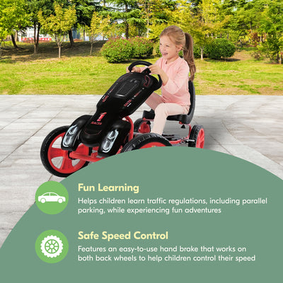 Hauck Speedster Pedal Go Kart & Adjustable Bucket Seat, Kids Ages 4-8(Open Box) - VMInnovations