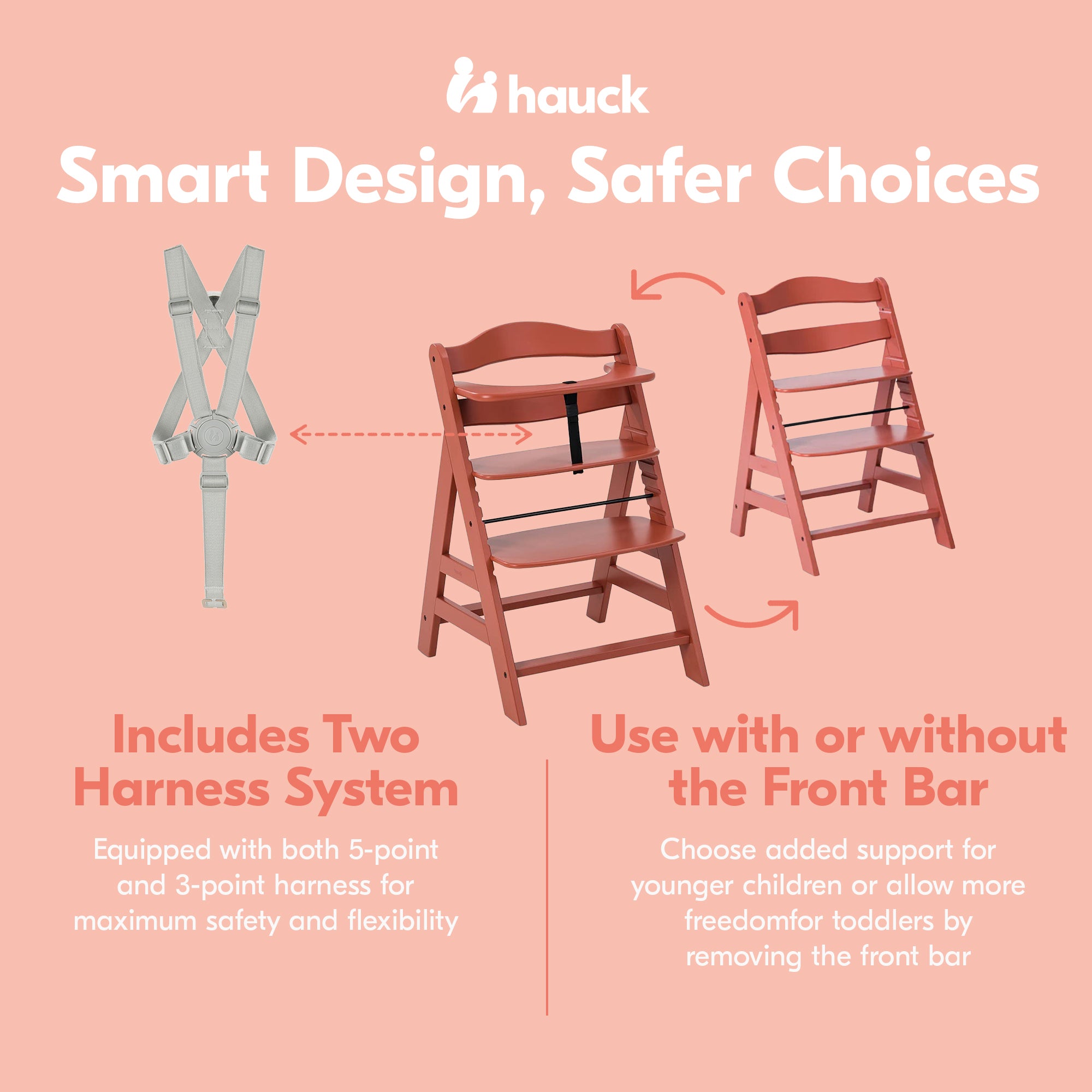 hauck Alpha+ Grow Along Adjustable Wooden Highchair, Beechwood (Open Box)