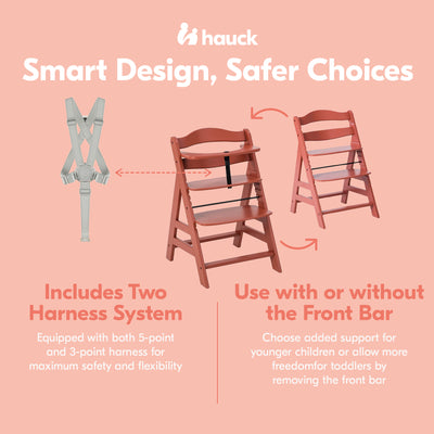 hauck Alpha+ Grow Along Adjustable Wooden Highchair, Beechwood (Open Box)