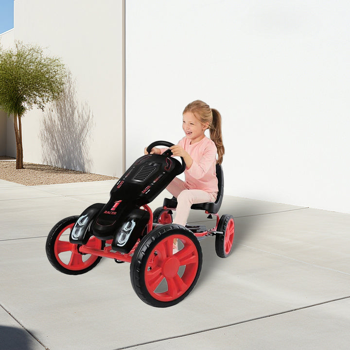 Hauck Speedster Pedal Go Kart & Adjustable Bucket Seat, Kids Ages 4-8(Open Box)