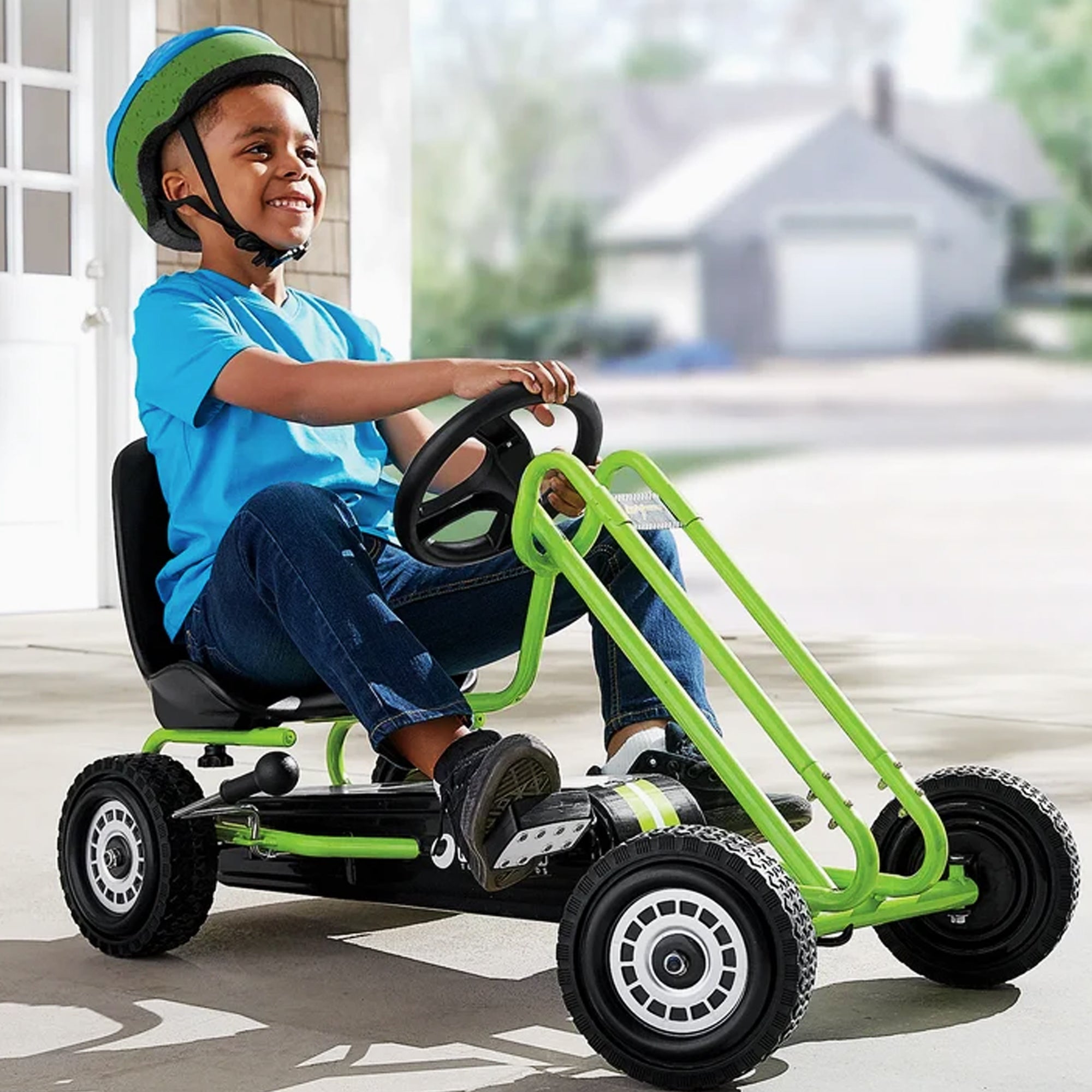 hauck Ergonomic Pedal Ride On Go Kart Toys for Boys and Girls, Green (Used) - VMInnovations