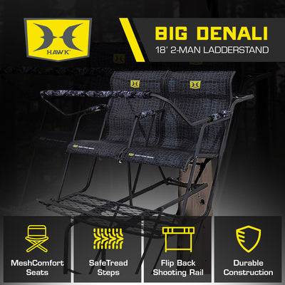 Hawk Durable Steel Denali 2-Man Ladder Treestand with Safe-Tread Steps(Open Box) - VMInnovations
