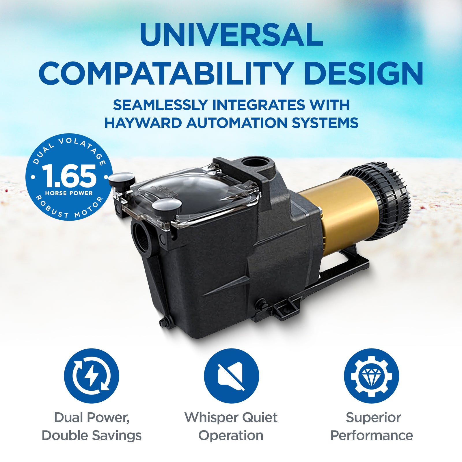 Hayward Super Pump XE 1.65 HP Ultra High Efficiency Pool Pump, W3SP2610X15XE - VMInnovations