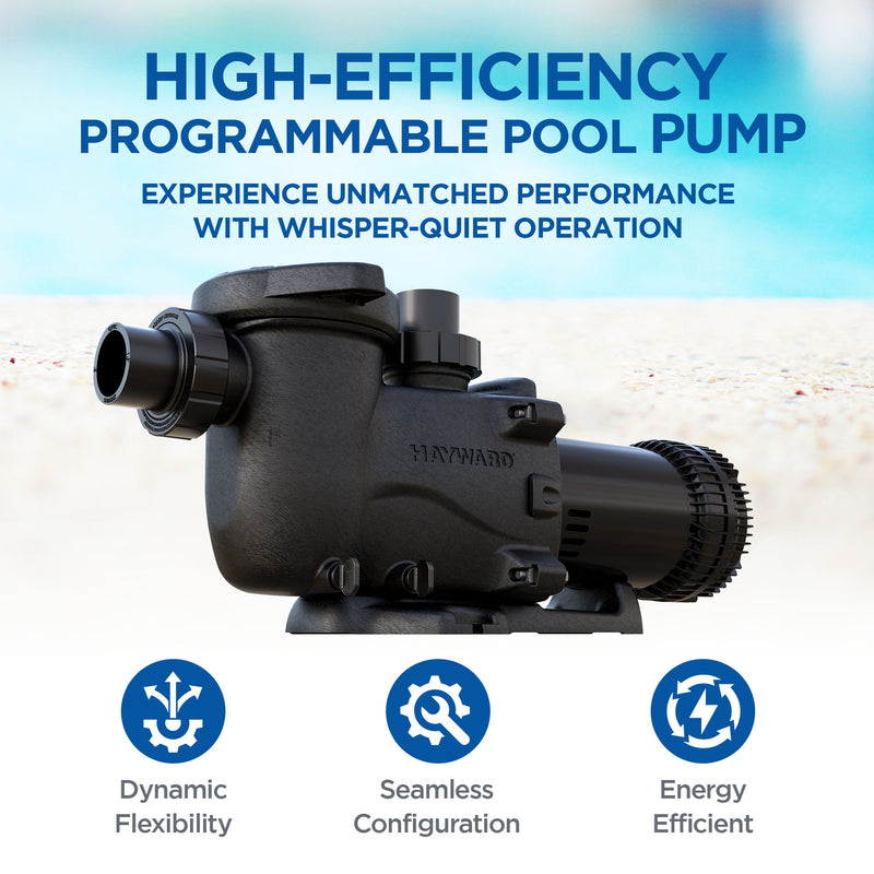 Hayward MaxFlo XE 1.65HP 230/115V Ultra High Efficiency Pool Pump, W3SP2310X15XE