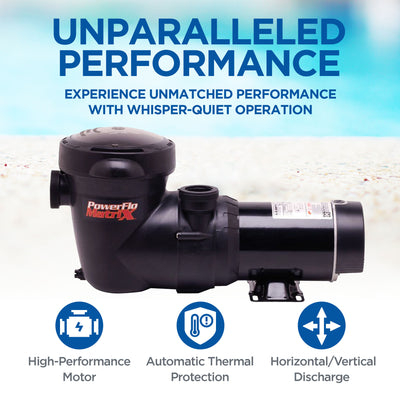 Hayward PowerFlo Matrix Above Ground Single Speed 1.5 HP Pool Pump with Cord - VMInnovations