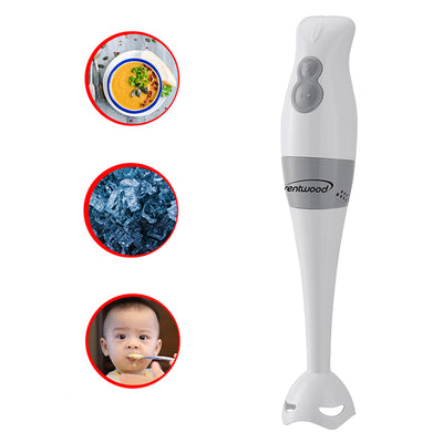 Brentwood Handheld Blender w/ Food Processor & Balloon Whisk Attachments, White