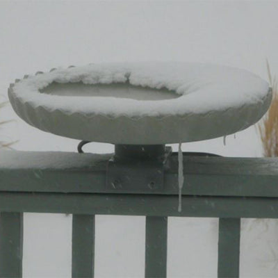 Farm Innovators Outdoor Heated Bird Bath, 120 Watt Stone Birdbath w/ Deck Mount - VMInnovations