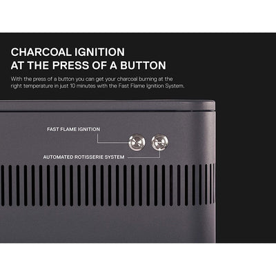Everdure by Heston Blumenthal FUSION 29 Inch Pedestal Charcoal Grill/Rotisserie