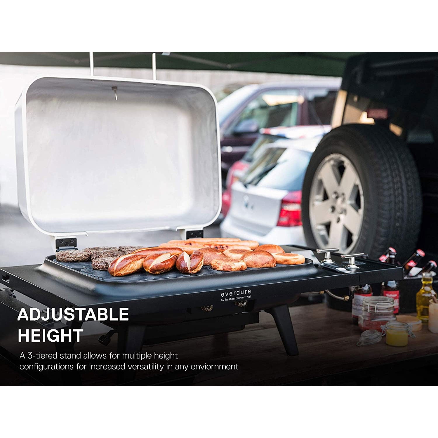 Everdure Force by Heston Blumenthal 2 Burner Freestanding Propane Grill,Graphite