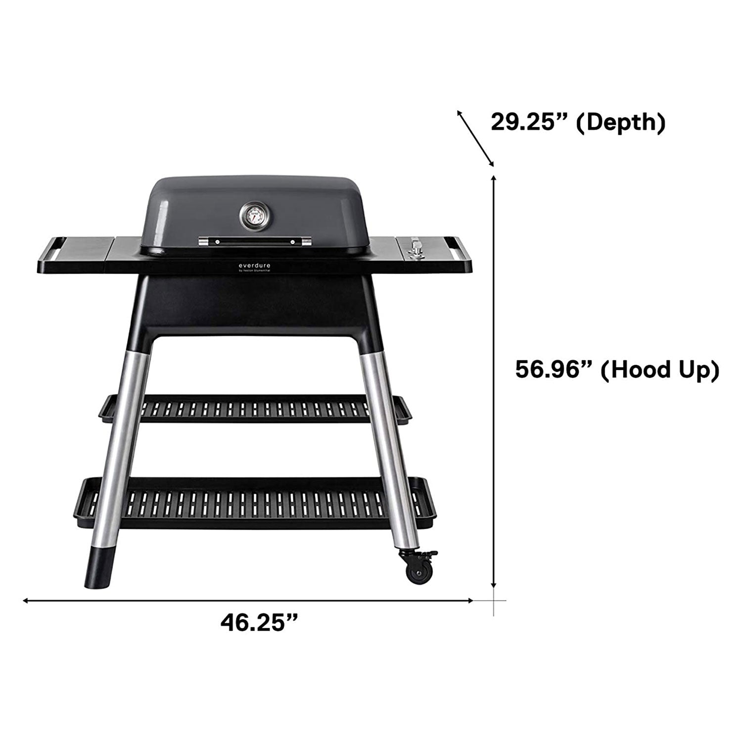 Everdure Force by Heston Blumenthal 2 Burner Freestanding Propane Grill,Graphite
