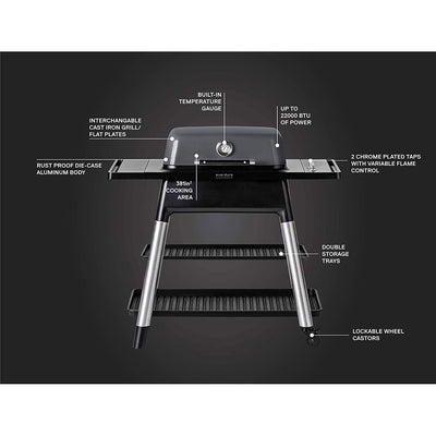 Everdure Force by Heston Blumenthal 2 Burner Freestanding Propane Grill,Graphite