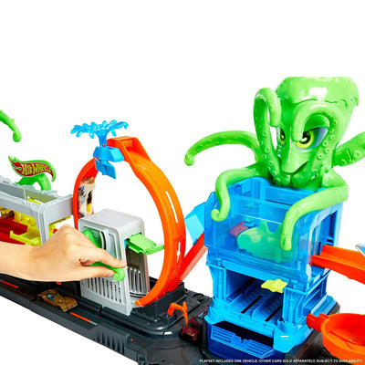 Hot Wheels City Octo Car Wash Playset with Color Changing Car Ages 4+ (Open Box)
