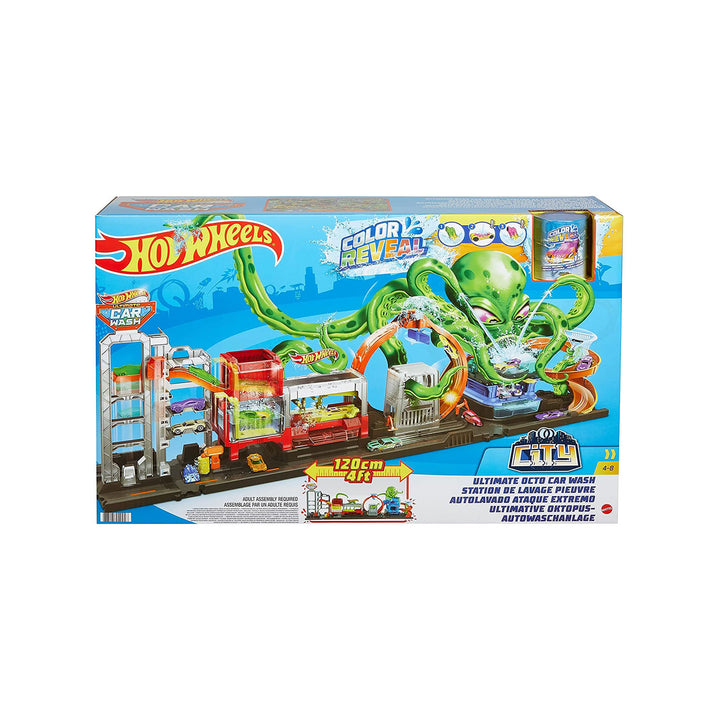 Hot Wheels City Octo Car Wash Playset w/Color Changing Car, Ages 4+ (For Parts)