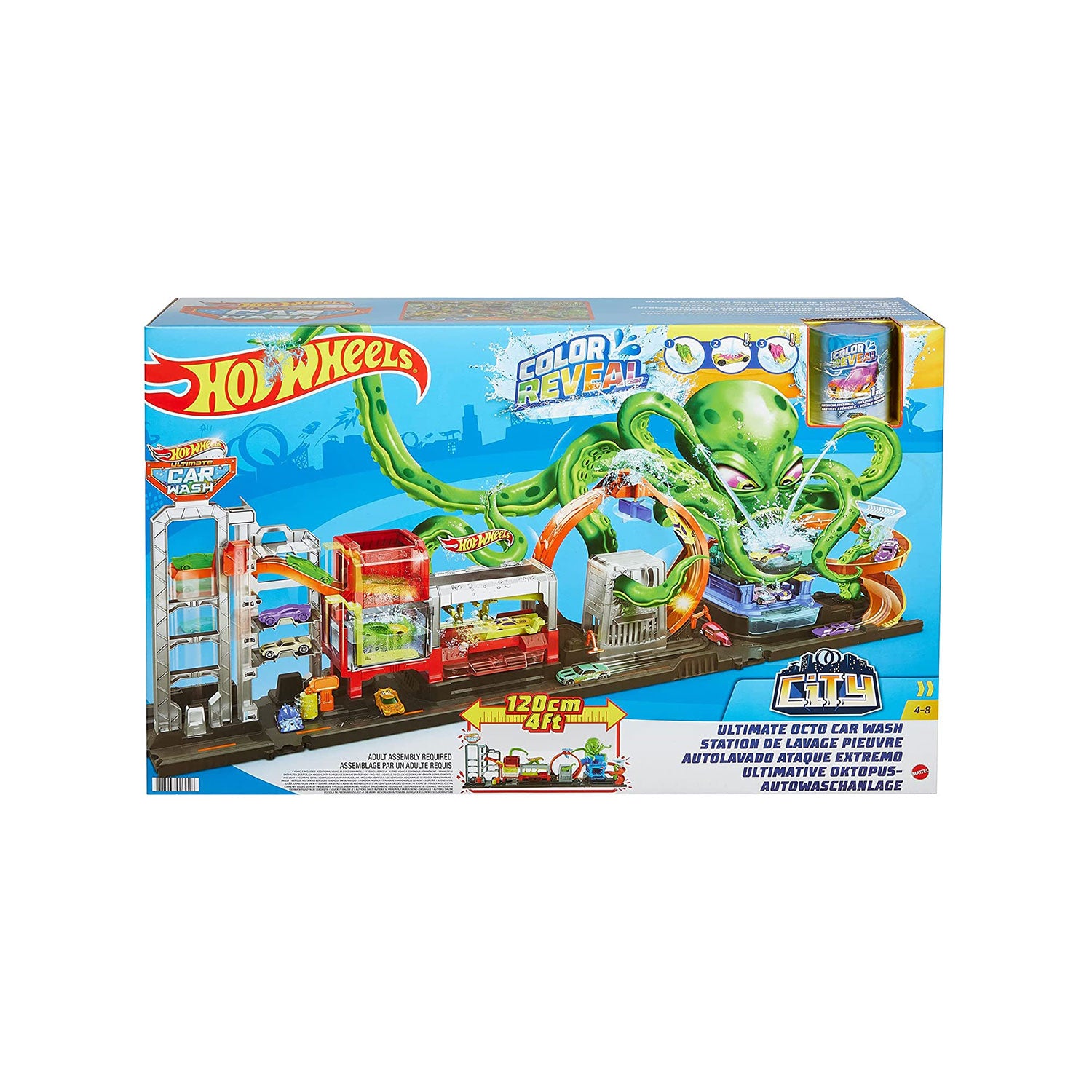 Hot Wheels City Ultimate Octo Car Wash Playset with Color Changing Car, Ages 4+ - VMInnovations