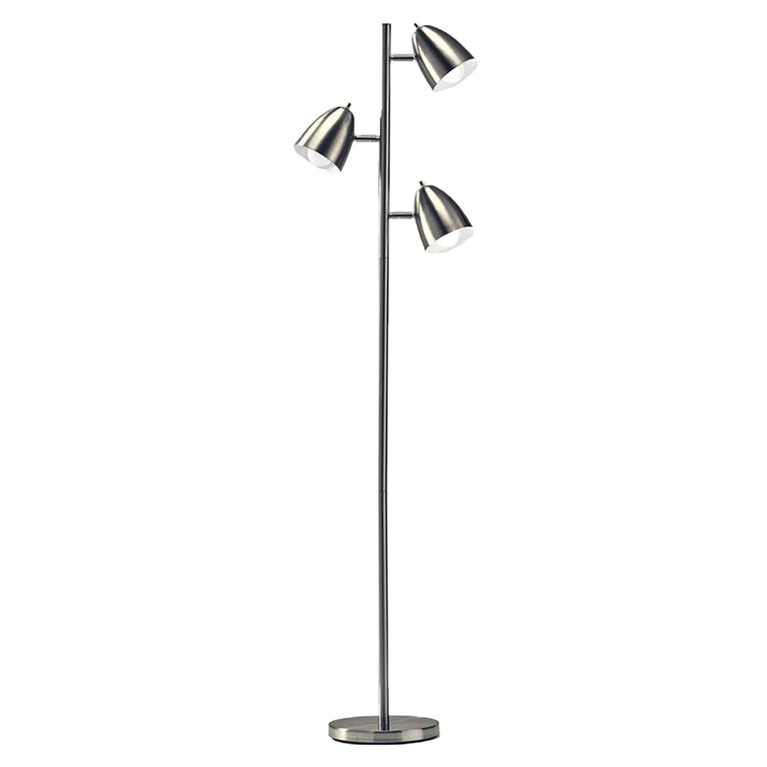 Brightech Jacob 3 Light Tree Floor Lamp Pole with LED Lights, Nickel (Used)