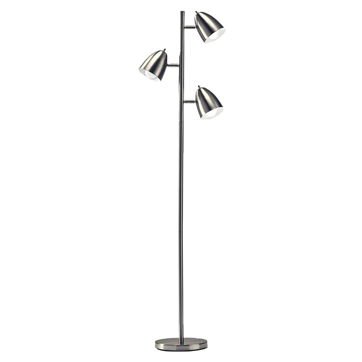 Brightech Jacob 3 Light Tree Floor Lamp Pole with LED Lights, Nickel (Open Box) - VMInnovations