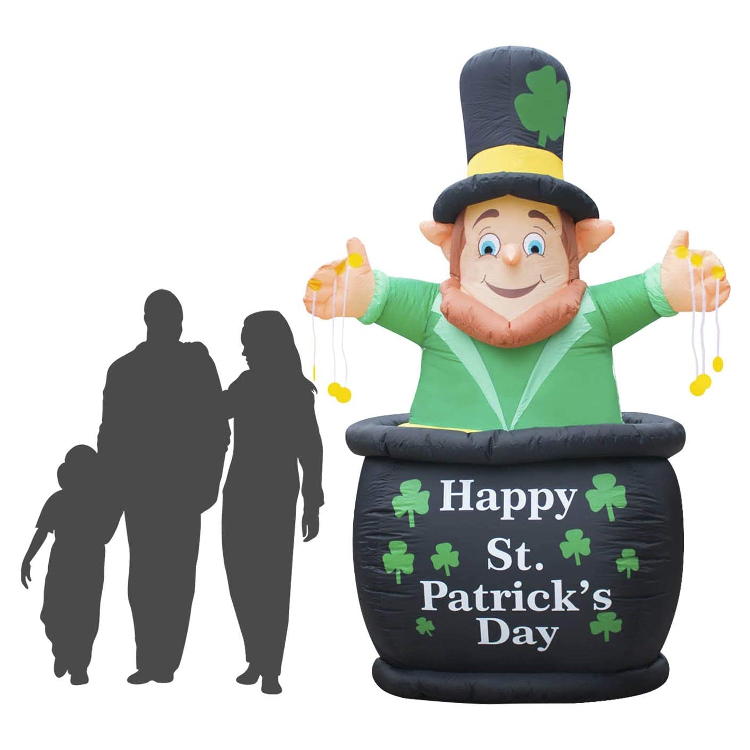 Holidayana 9' Tall Inflatable St Patricks Day Leprechaun Yard Decor (Open Box) - VMInnovations