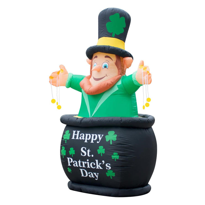 Holidayana 9' Tall Inflatable St Patricks Day Leprechaun Yard Decor (Open Box)