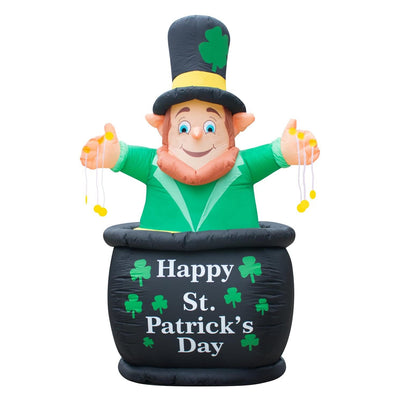 Holidayana 9' Tall Inflatable St Patricks Day Leprechaun Yard Decor (Open Box)