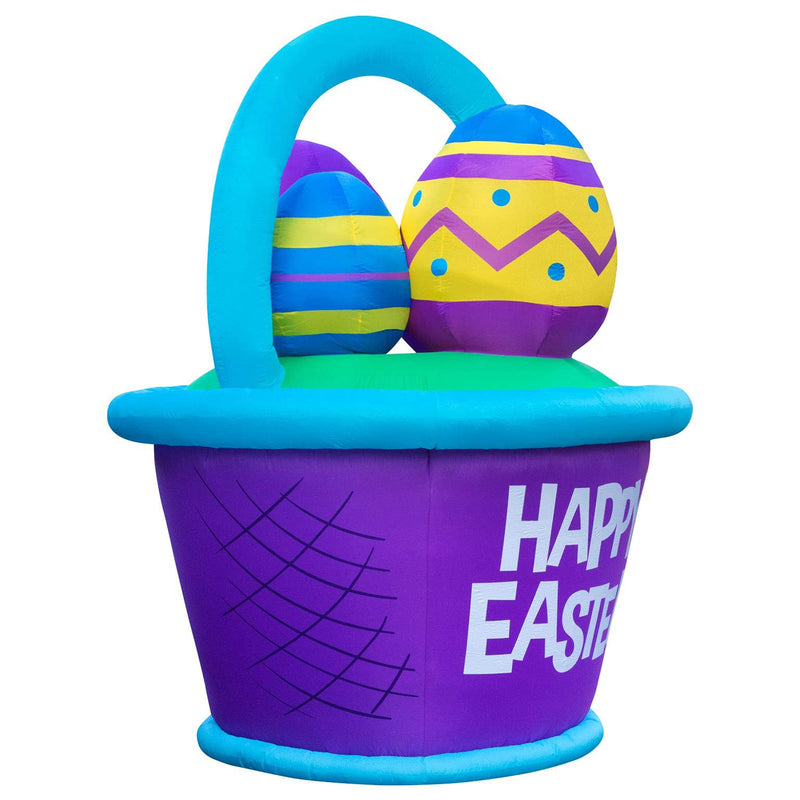 8 Ft Tall Inflatable Easter Egg Basket Holiday Yard Decoration(Open Box)