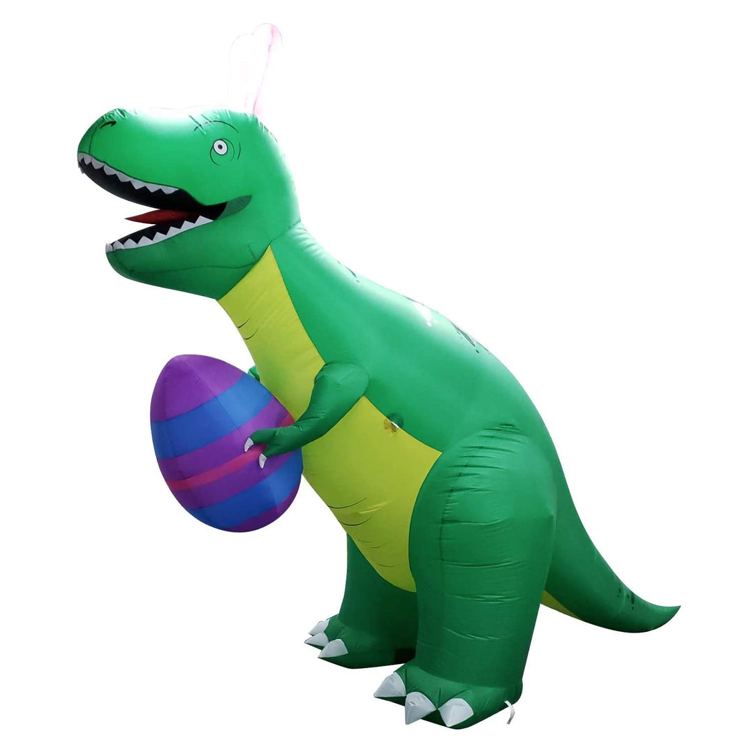 Holidayana 8ft Tall Inflatable Easter T Rex Dinosaur Yard Decoration (Used)