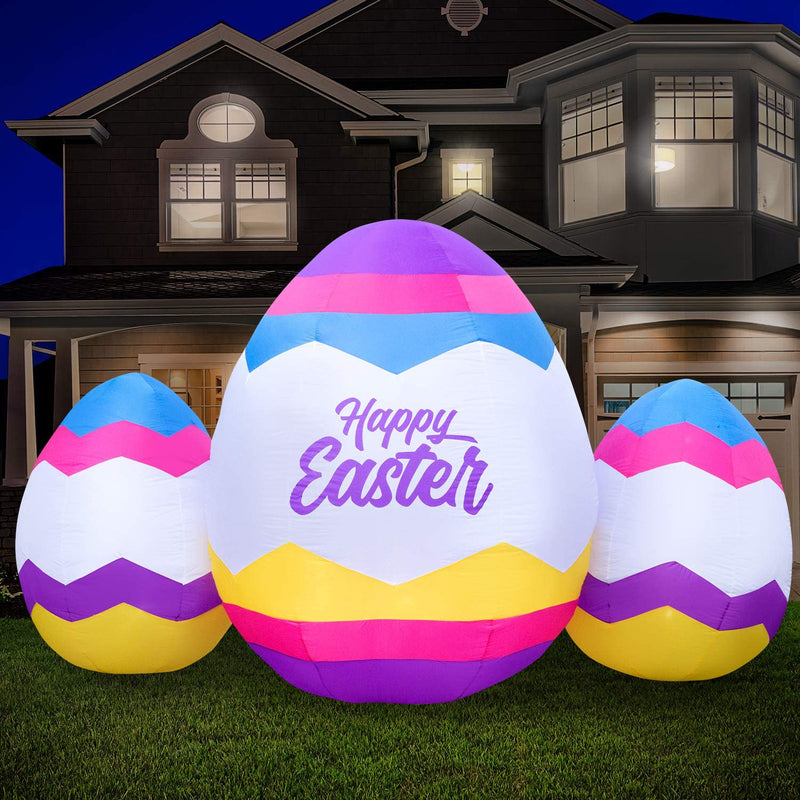 6 Foot Tall LED Light Inflatable Easter Eggs Holiday Yard Decoration (Open Box)
