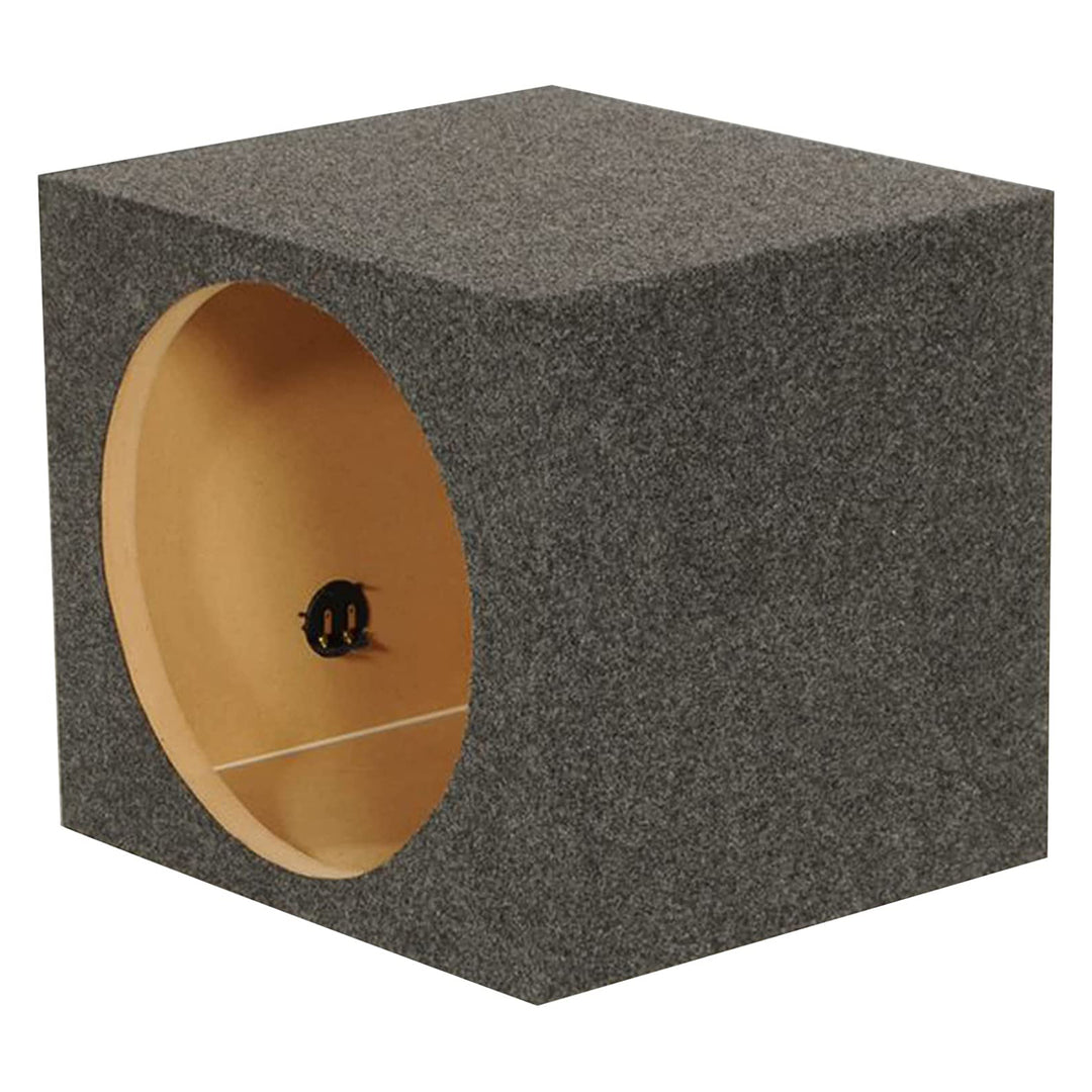 QPower 15" Heavy-Duty Single Sealed Vehicle Subwoofer Enclosure Woofer Box, Gray