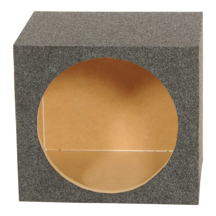 QPower 15" Heavy-Duty Single Sealed Vehicle Subwoofer Enclosure Woofer Box, Gray