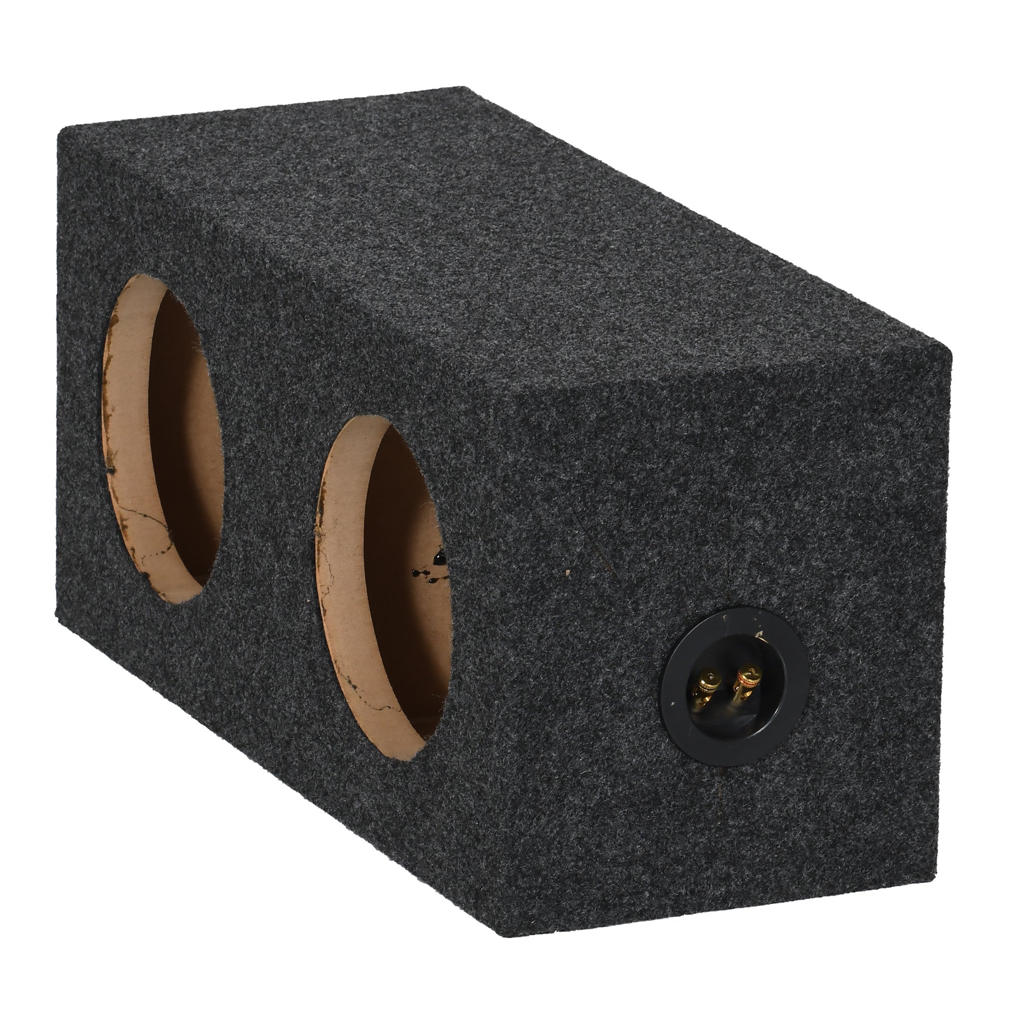 QPower 6.5" Dual Sealed Vehicle Subwoofer Enclosure Woofer Box, Gray (Open Box)