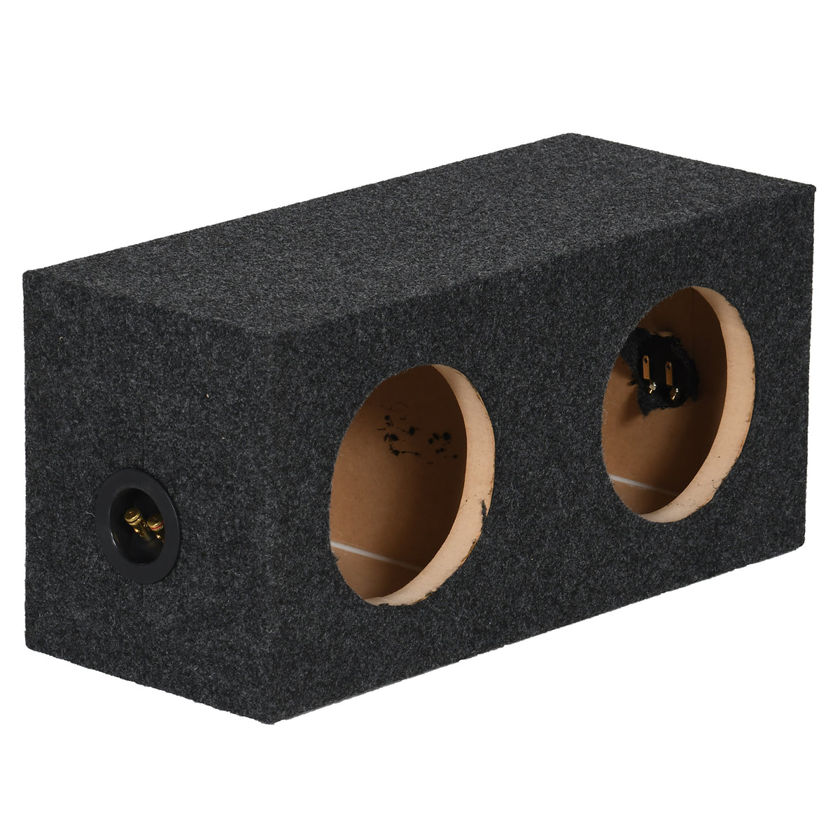 QPower 6.5" Dual Sealed Vehicle Subwoofer Enclosure Woofer Box, Gray (Open Box)