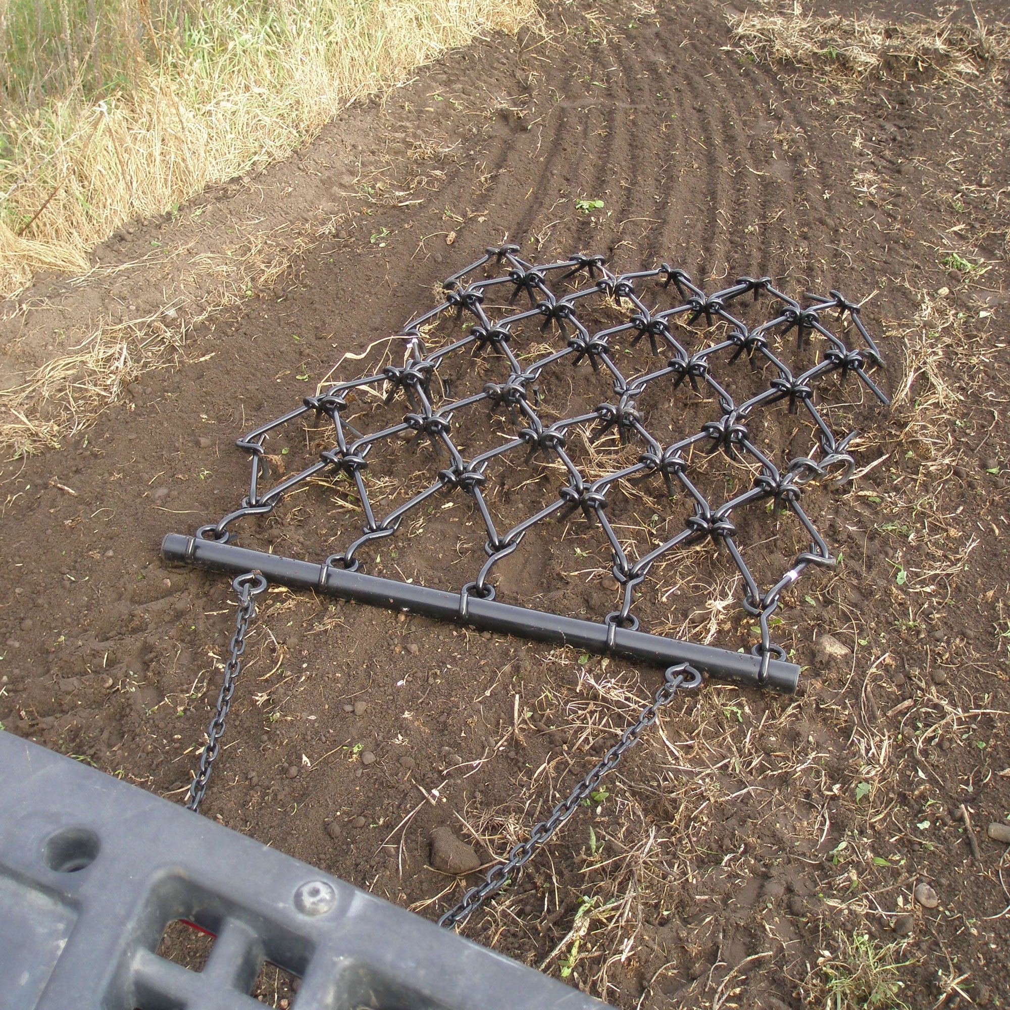 Field Tuff 4x4Ft Steel Durable Chain Rake Field Leveling ATV Drag Harrow (Used) - VMInnovations