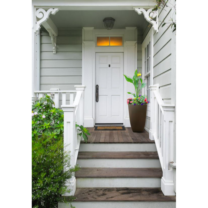 Southern Patio Newland 21 Inch Square Outdoor Porch Patio Resin Planter, Coffee - VMInnovations