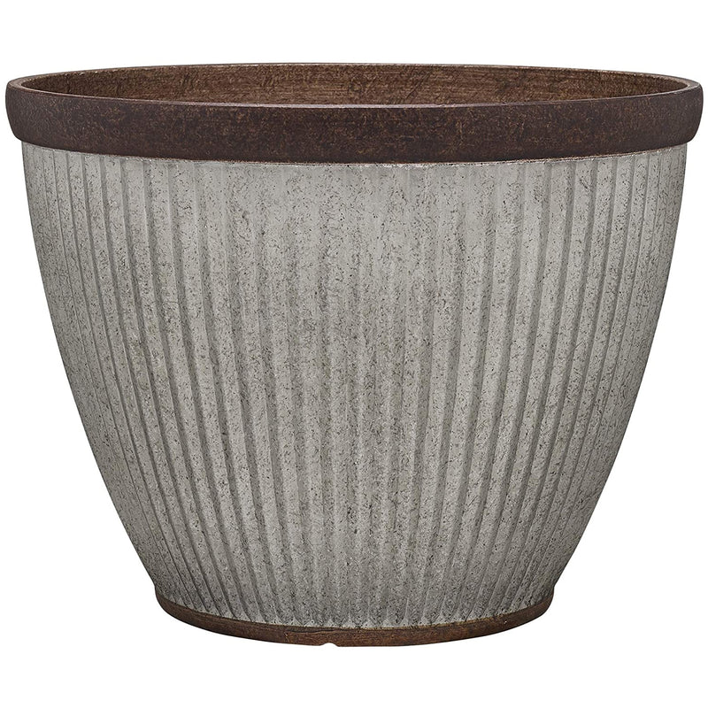 Southern Patio 20.5 Inch Diameter Rustic Resin Outdoor Planter Urn (Open Box)