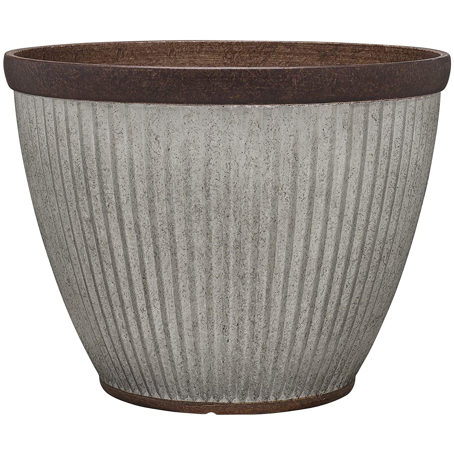 Southern Patio 20.5 Inch Diameter Rustic Resin Outdoor Planter Urn (Open Box) - VMInnovations