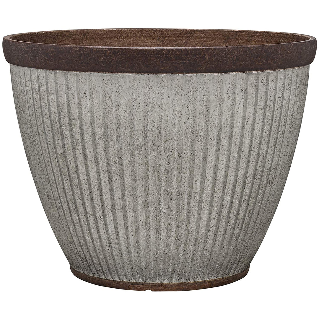 Southern Patio 20.5 Inch Diameter Rustic Resin Outdoor Planter Urn (Used)