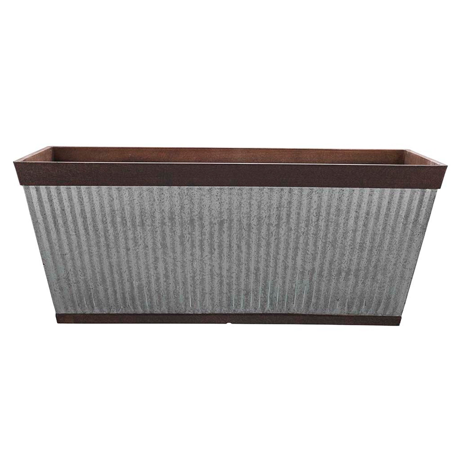 Southern Patio 24" Deck Rail Garden Planter, Rustic Galvanized(Open Box)
