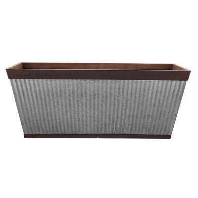 Southern Patio 24" Deck Rail Garden Planter, Rustic Galvanized(Open Box)