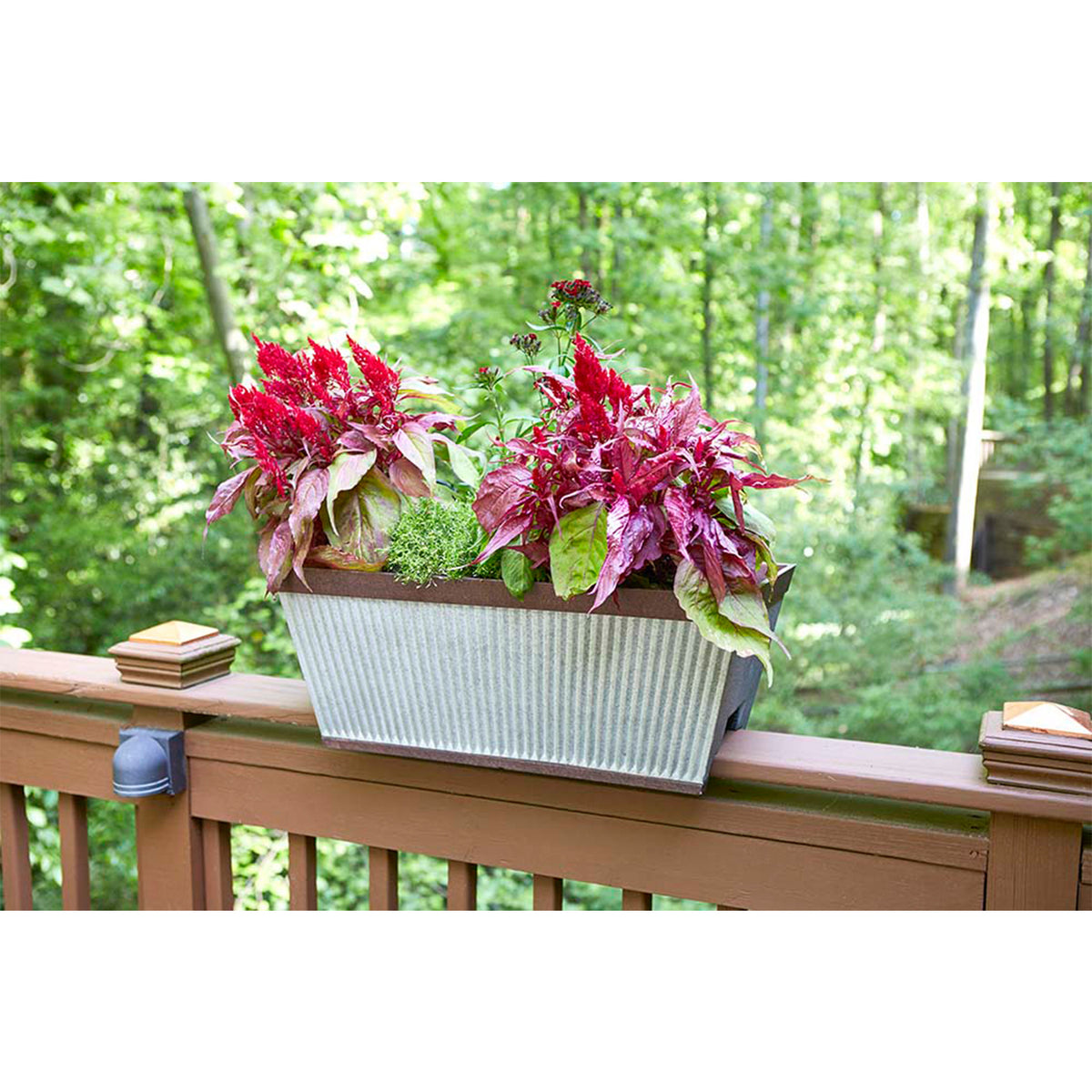 Southern Patio 24" Deck Rail Garden Planter, Rustic Galvanized(Open Box)