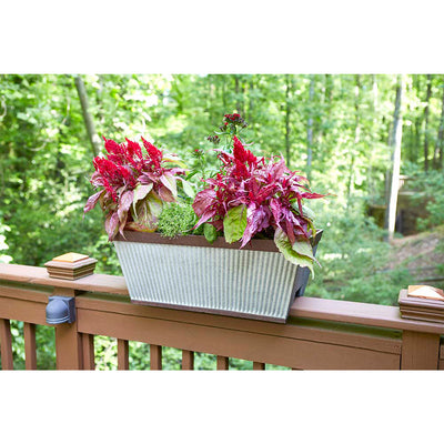 Southern Patio 24" Deck Rail Garden Planter, Rustic Galvanized(Open Box)