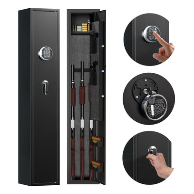 AOBABO 3-Rifle Gun Safe w/Keypad Lock, Security Cabinet Long Safes Guns (Used) - VMInnovations
