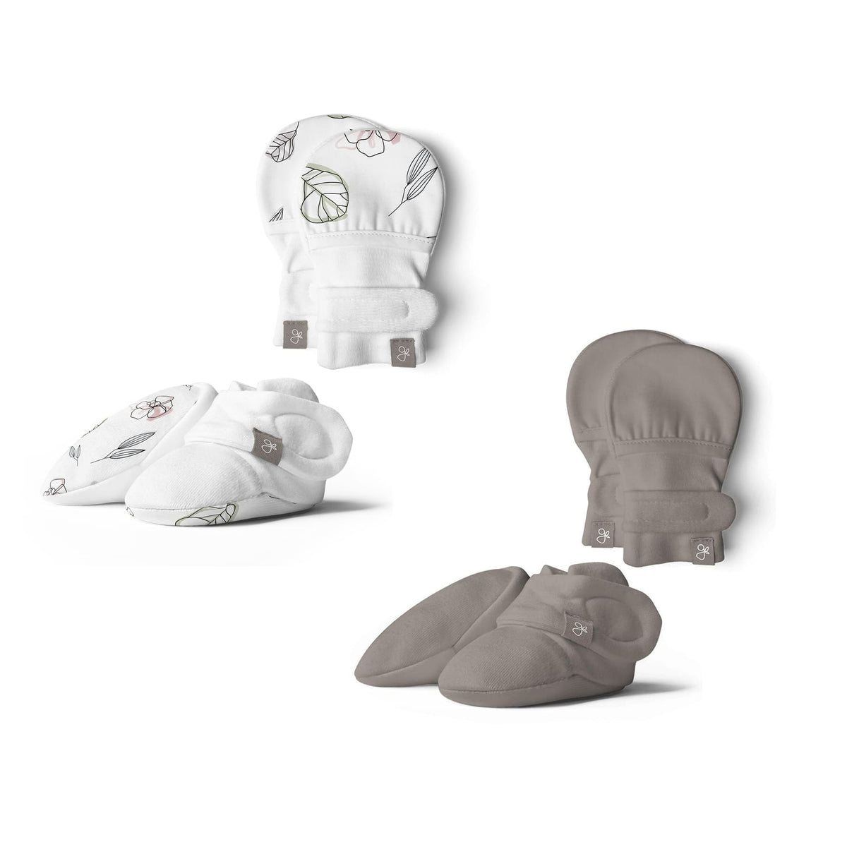 Goumikids 0-3M Soft Organic Stay On Baby Mitt and Bootie Newborn Bundle, 2 Pack - VMInnovations