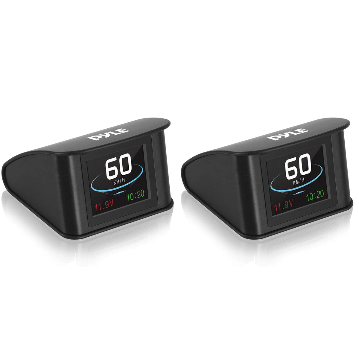 Pyle Mini 2.6 Inch Universal Vehicle Car HUD Dashboard Heads Up Display (2 Pack)