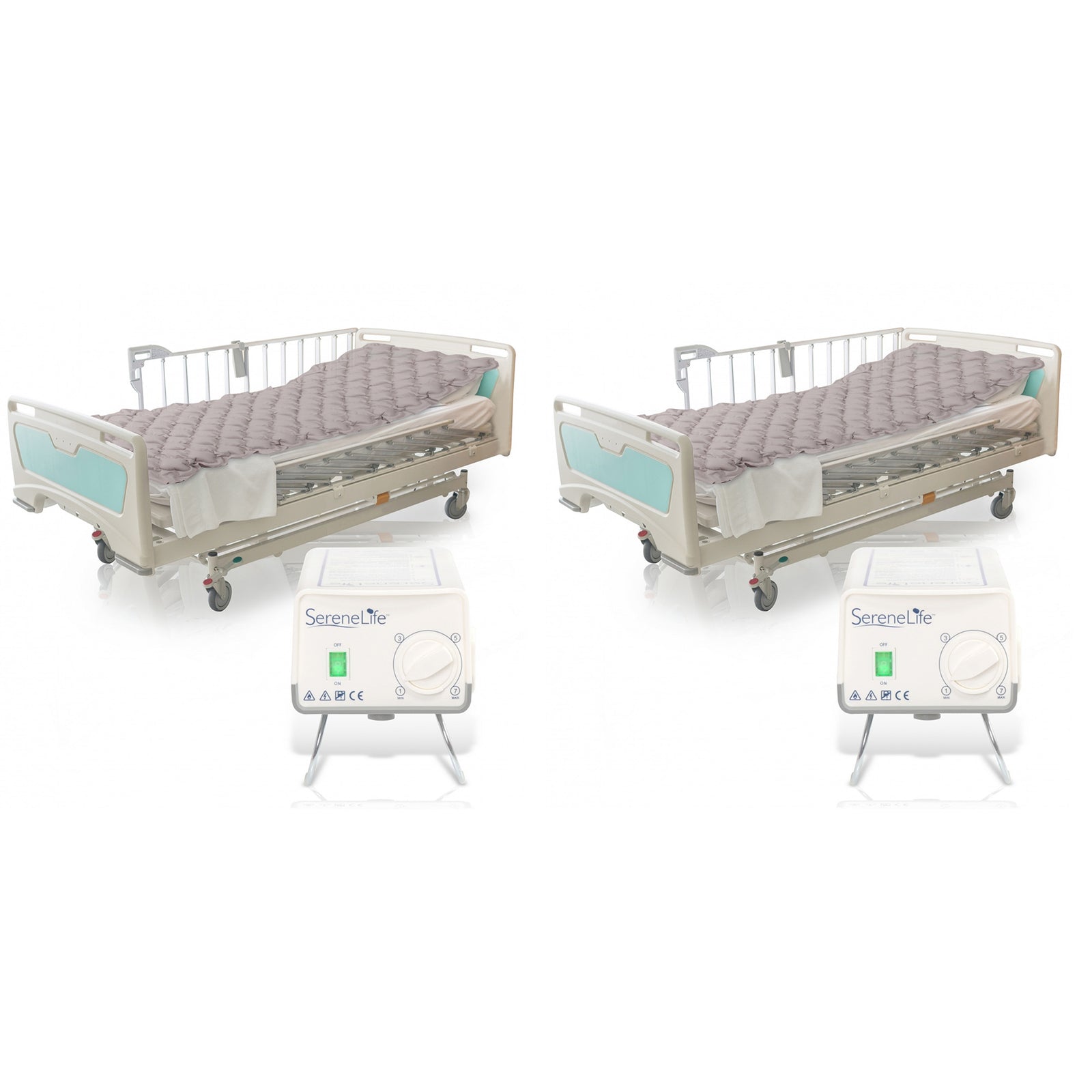 SereneLife Twin Size Inflatable Bed Bubble Pad Air Mattress w/ AC Pump (2 Pack) - VMInnovations