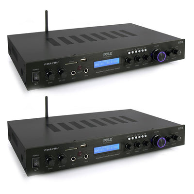 Pyle PDA7BU 200W Home Theater Amplifier Bluetooth Receiver Sound System (2 Pack)
