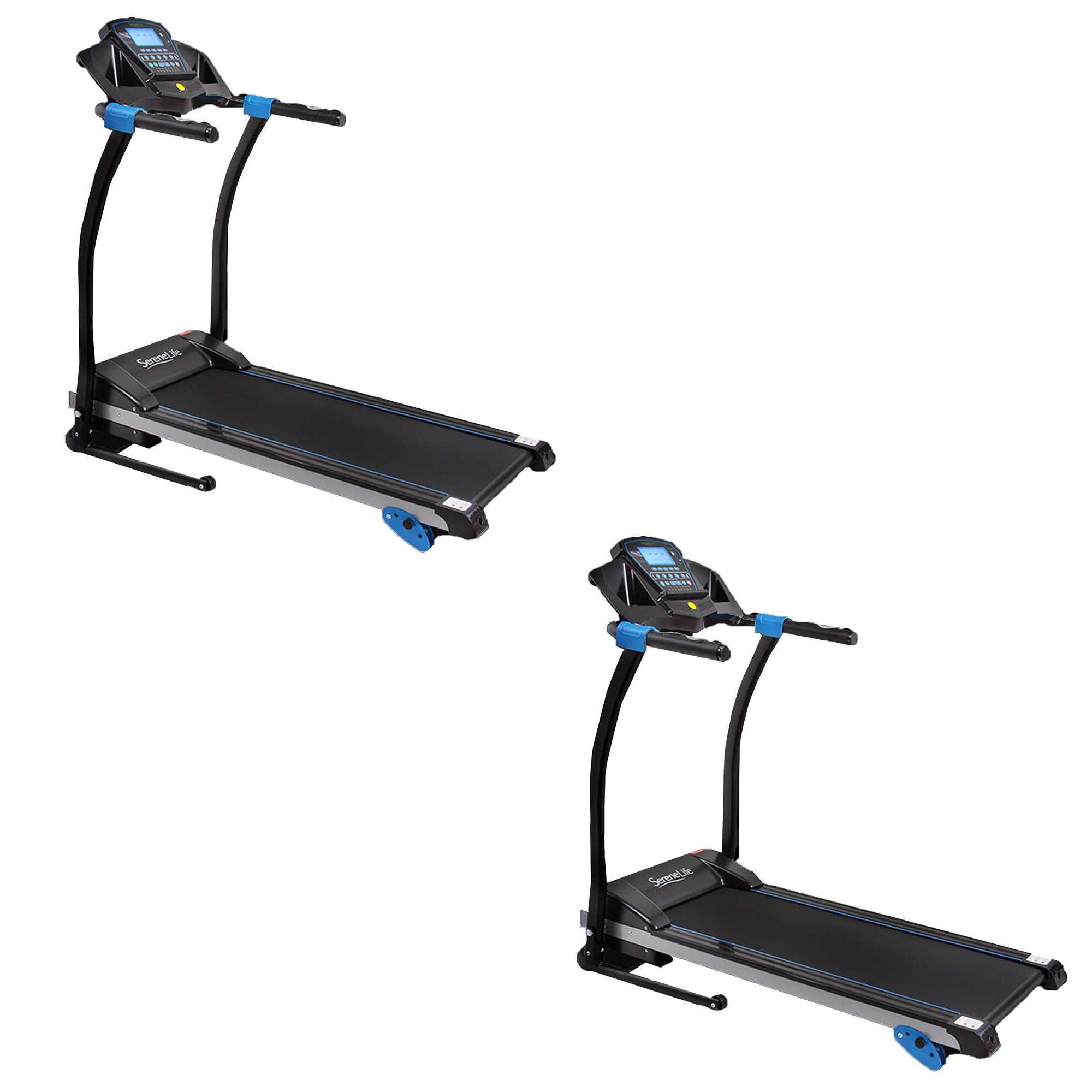 SereneLife Home Gym Fitness Equipment Smart Digital Folding Treadmill (2 Pack)