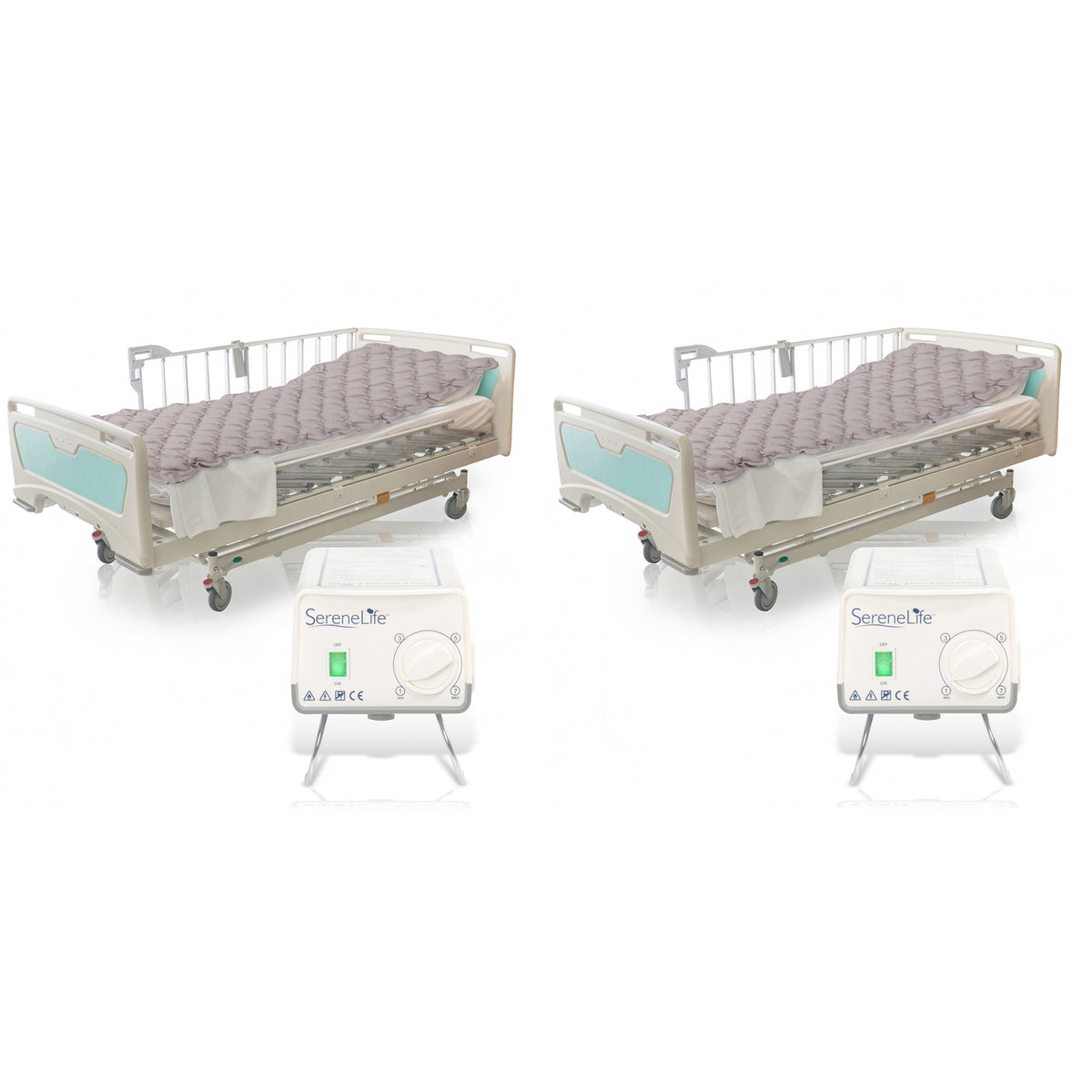 SereneLife Twin Size Inflatable Bed Bubble Pad Air Mattress w/ AC Pump (2 Pack) - VMInnovations